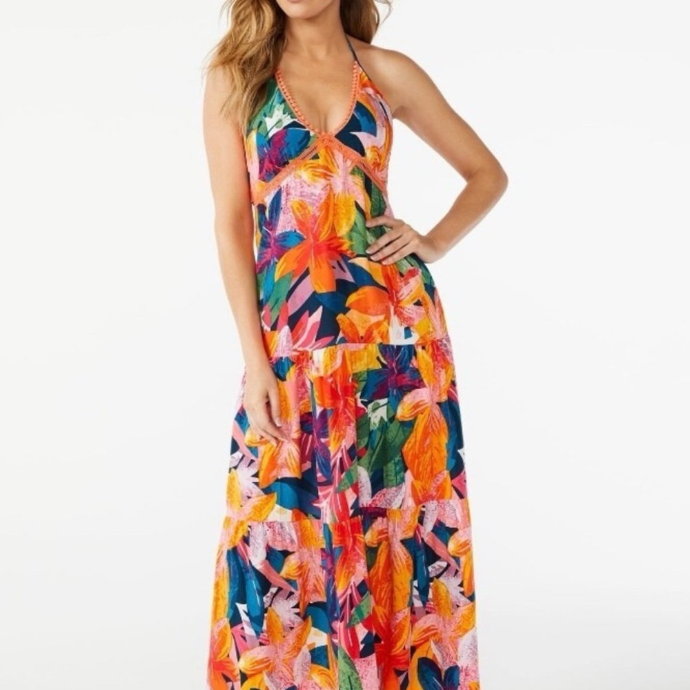NWT XS flowy Sofia Vibrant Floral Maxi Dress